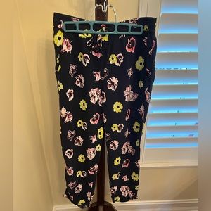 J. Crew Factory Stretch Size 6 Drawstring Floral Cotton Joggers